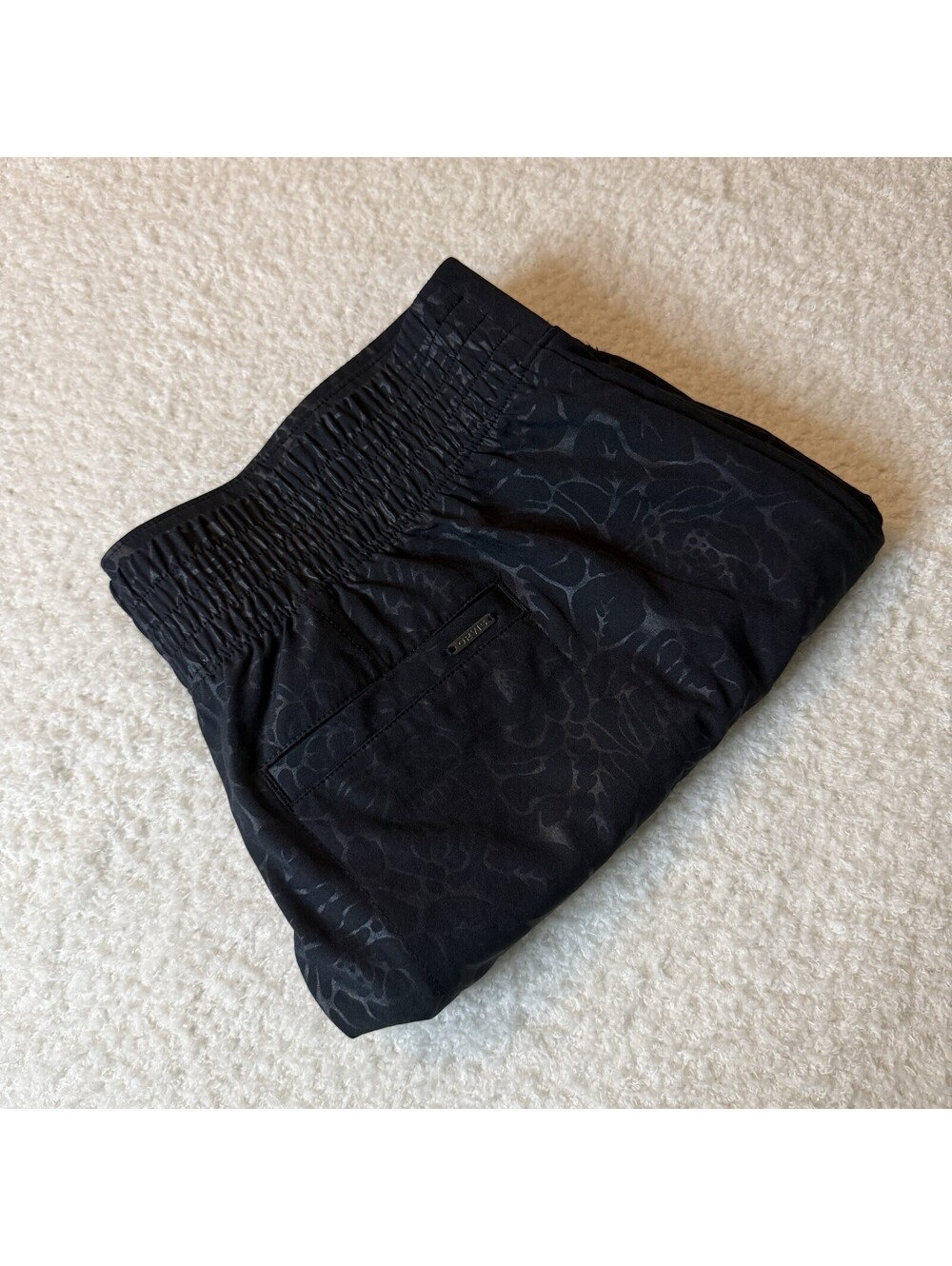 Orvis Womens Skort Size M Black Floral Print Stretch Pull On Zip Pockets